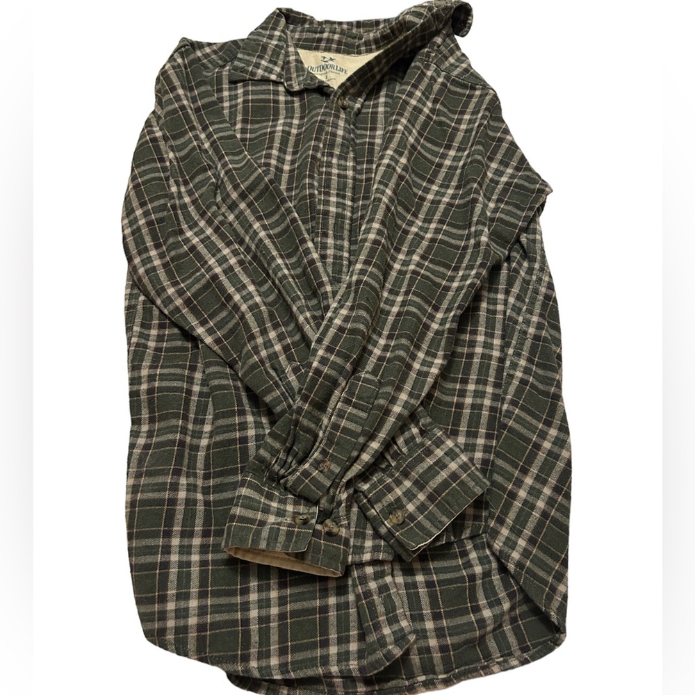 green plaid flannel